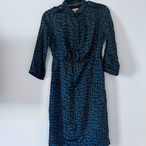 Burberry Dresses & Skirts - Burberry Teal and Black Long Sleeve Dress